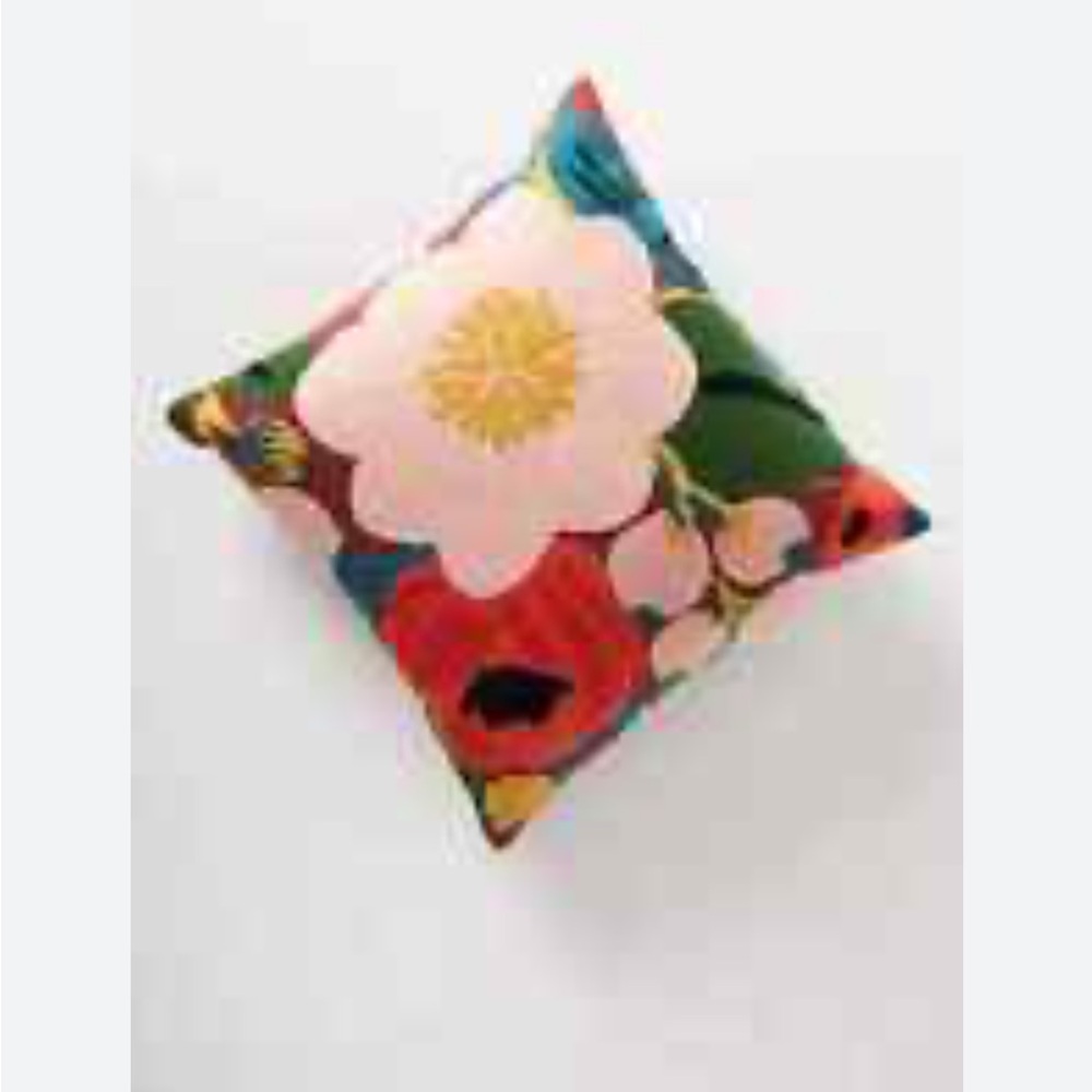 Anthropologie Rifle Paper Co. Blossom Embroidered Throw Pillow